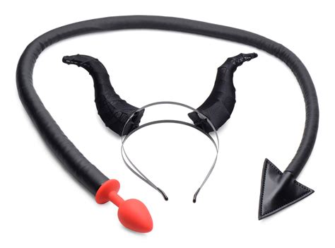 anal plug tail|Tailz Devil Butt Plug Tail and Horns Set, Silicone Plug Tail and .